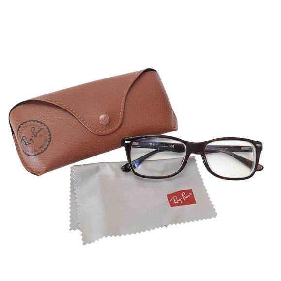 Ray Ban Tortoise Shell Eyeglasses RB 5228 Optics Rectangle Frames Prescription